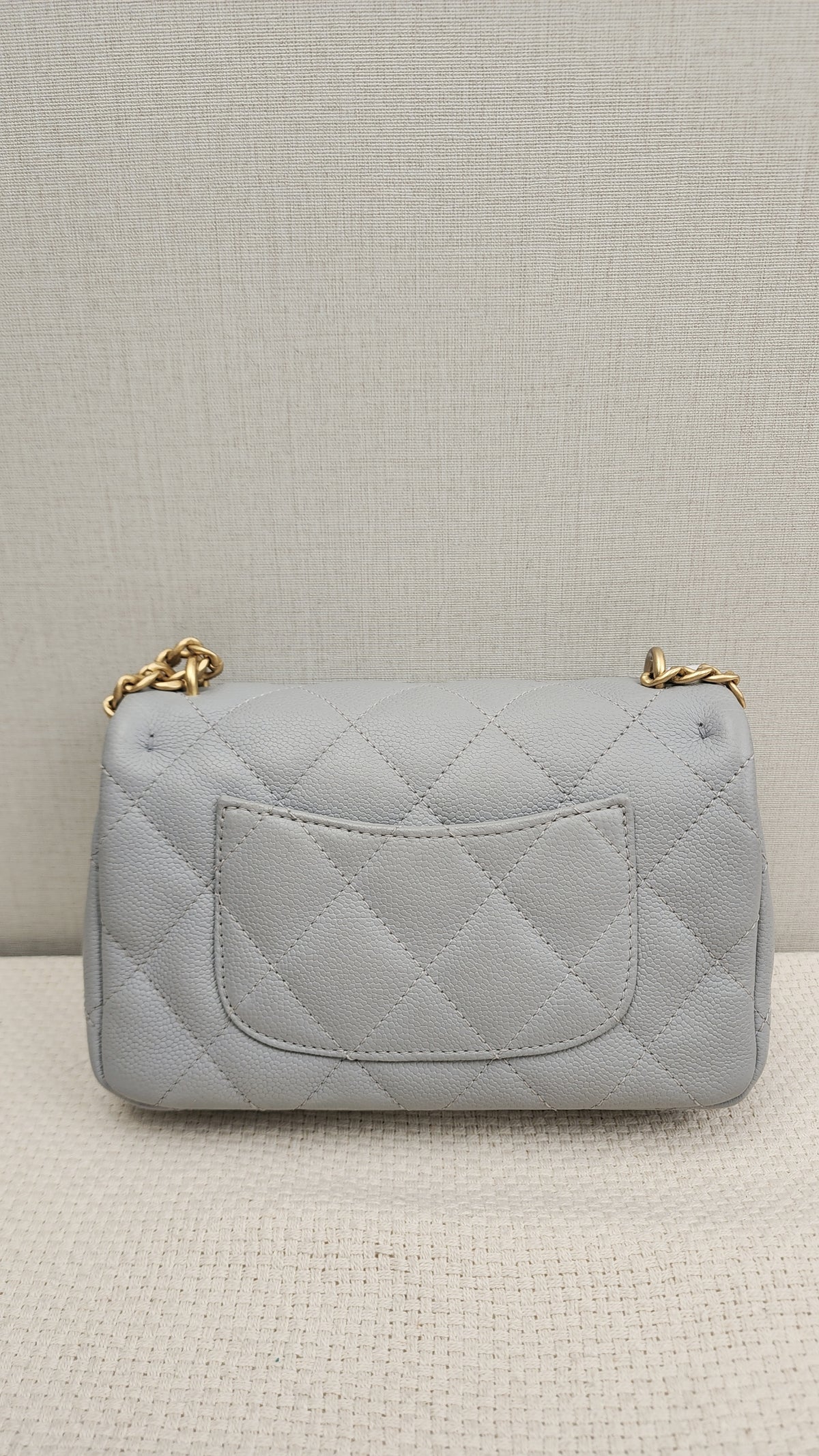Chanel Grey Caviar Heart Crush Mini Flap (GHW)