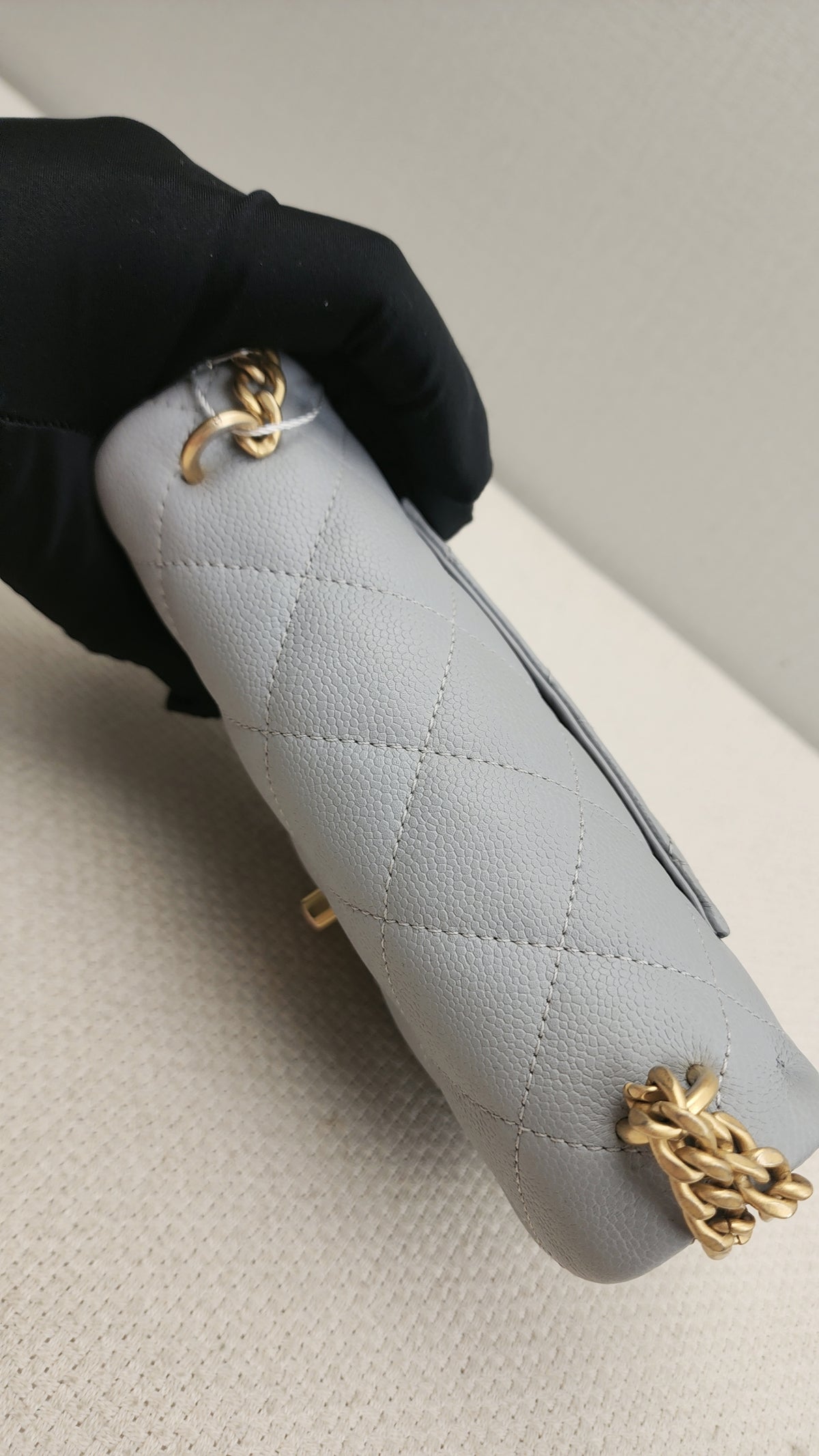Chanel Grey Caviar Heart Crush Mini Flap (GHW)