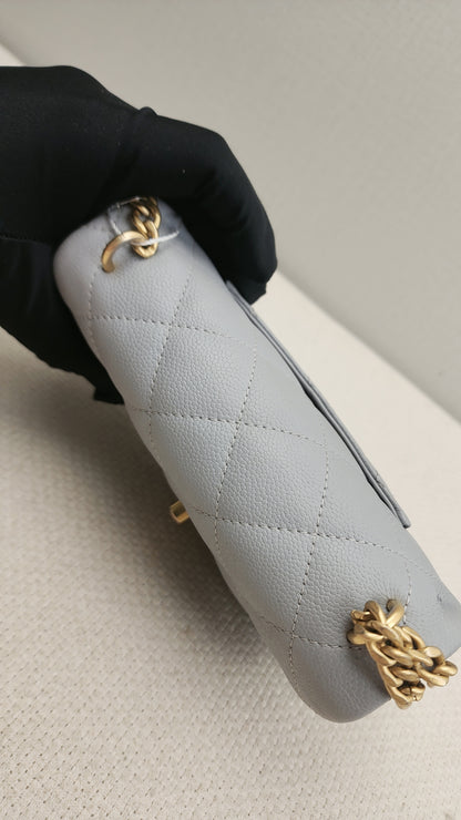 Chanel Grey Caviar Heart Crush Mini Flap (GHW)