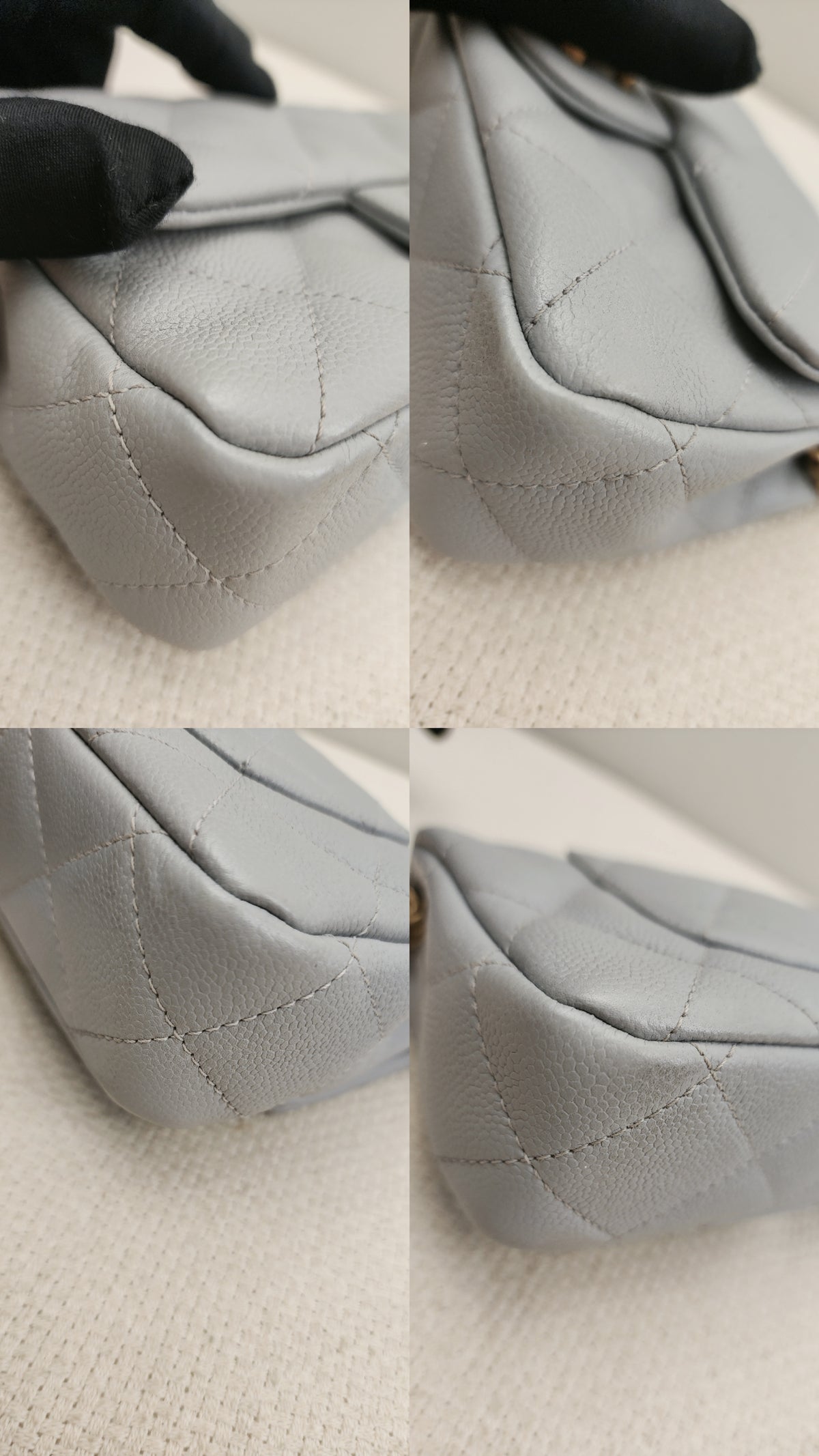 Chanel Grey Caviar Heart Crush Mini Flap (GHW)