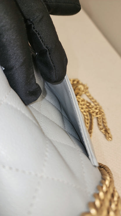 Chanel Grey Caviar Heart Crush Mini Flap (GHW)