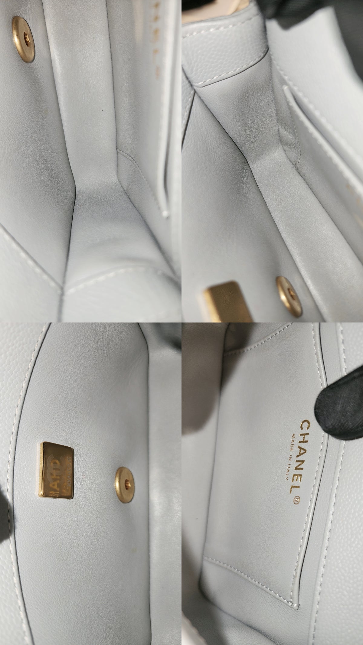 Chanel Grey Caviar Heart Crush Mini Flap (GHW)