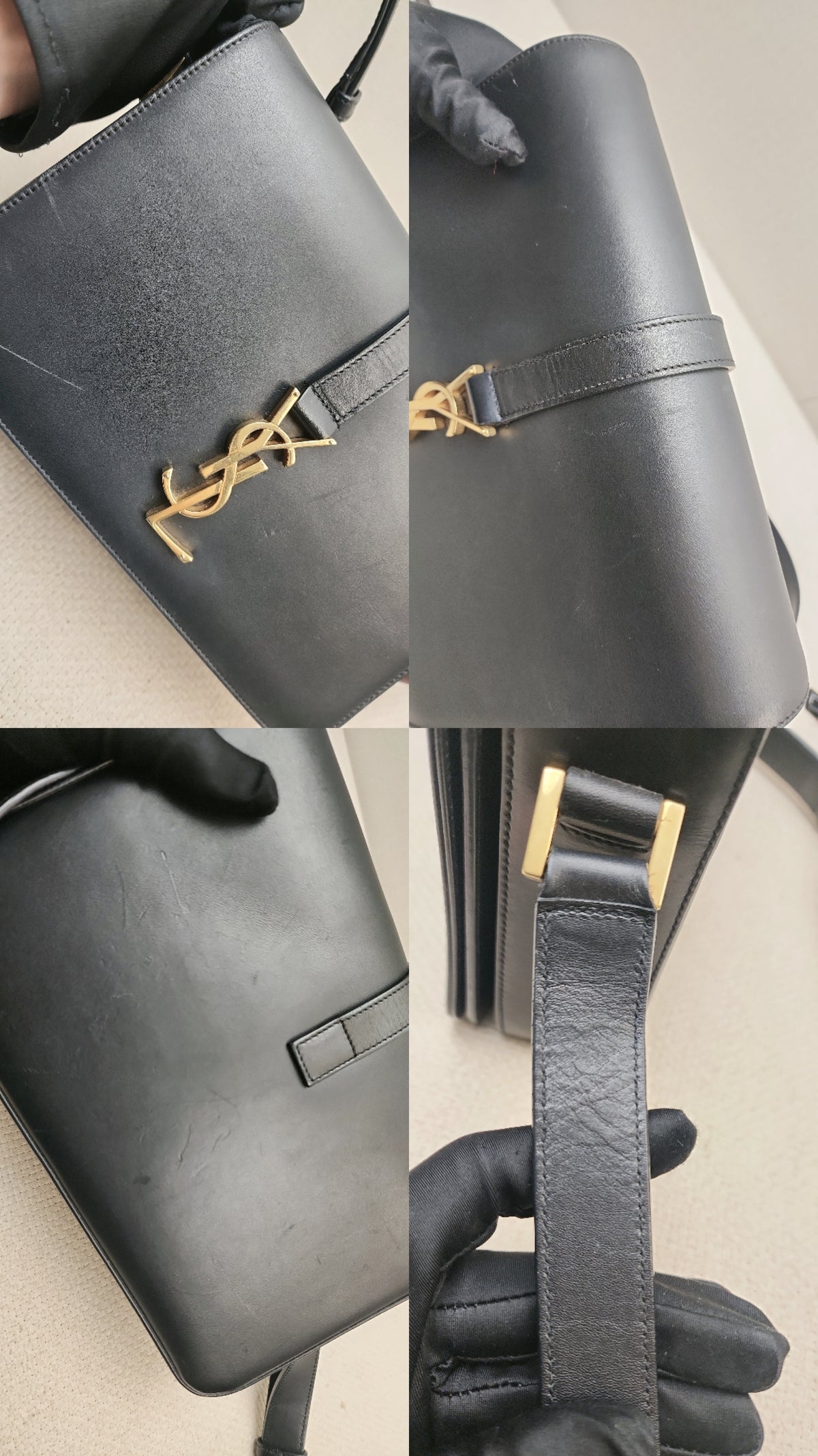 YSL Black Calfskin Medium Universite Bag (GHW)