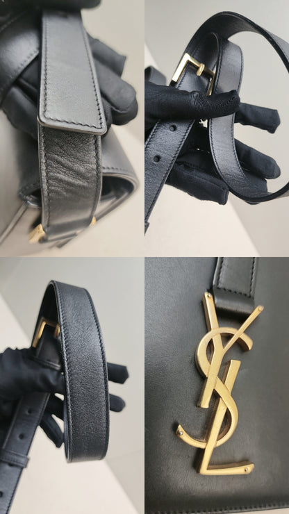 YSL Black Calfskin Medium Universite Bag (GHW)