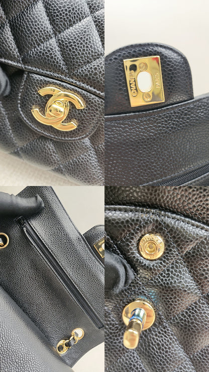 Chanel Black Caviar Small CF (GHW)