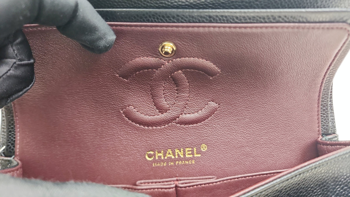 Chanel Black Caviar Small CF (GHW)