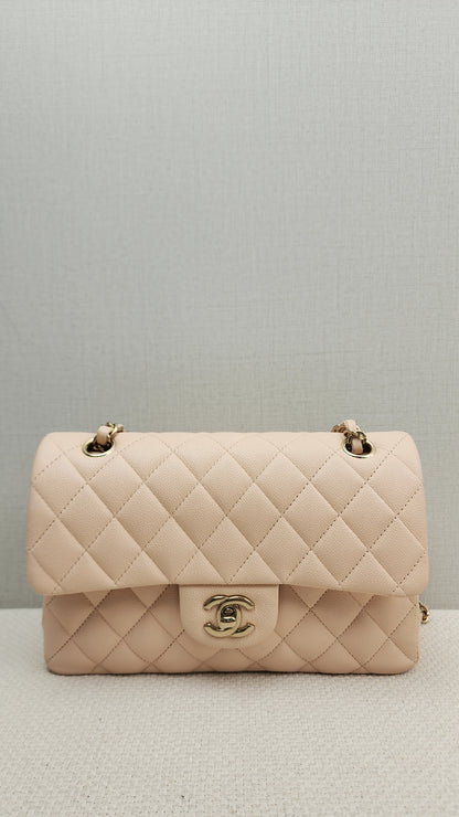 Chanel Peach Nude Caviar Small CF (LGHW)