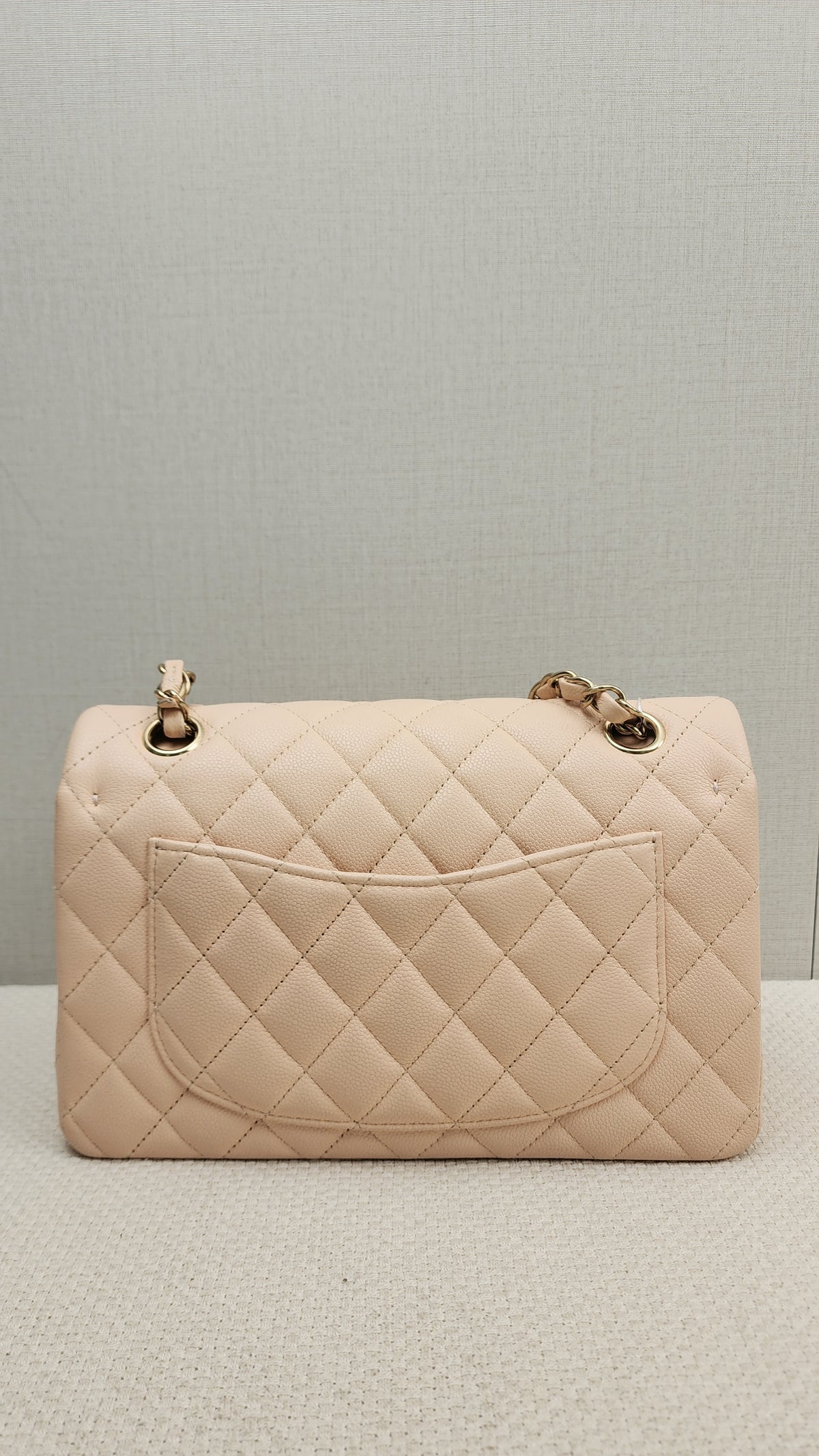 Chanel Peach Nude Caviar Small CF (LGHW)