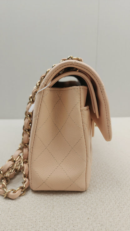 Chanel Peach Nude Caviar Small CF (LGHW)