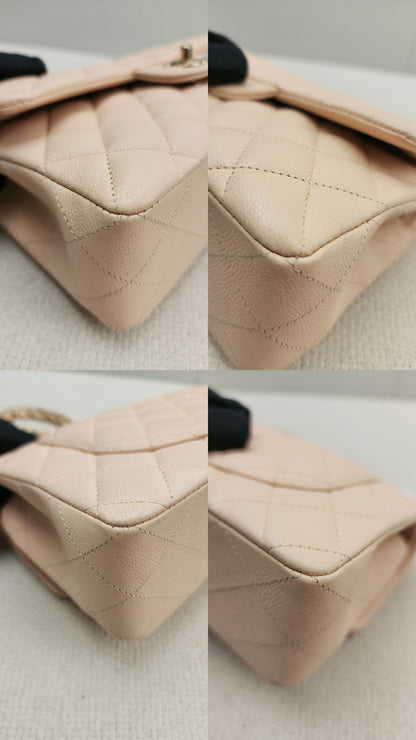 Chanel Peach Nude Caviar Small CF (LGHW)