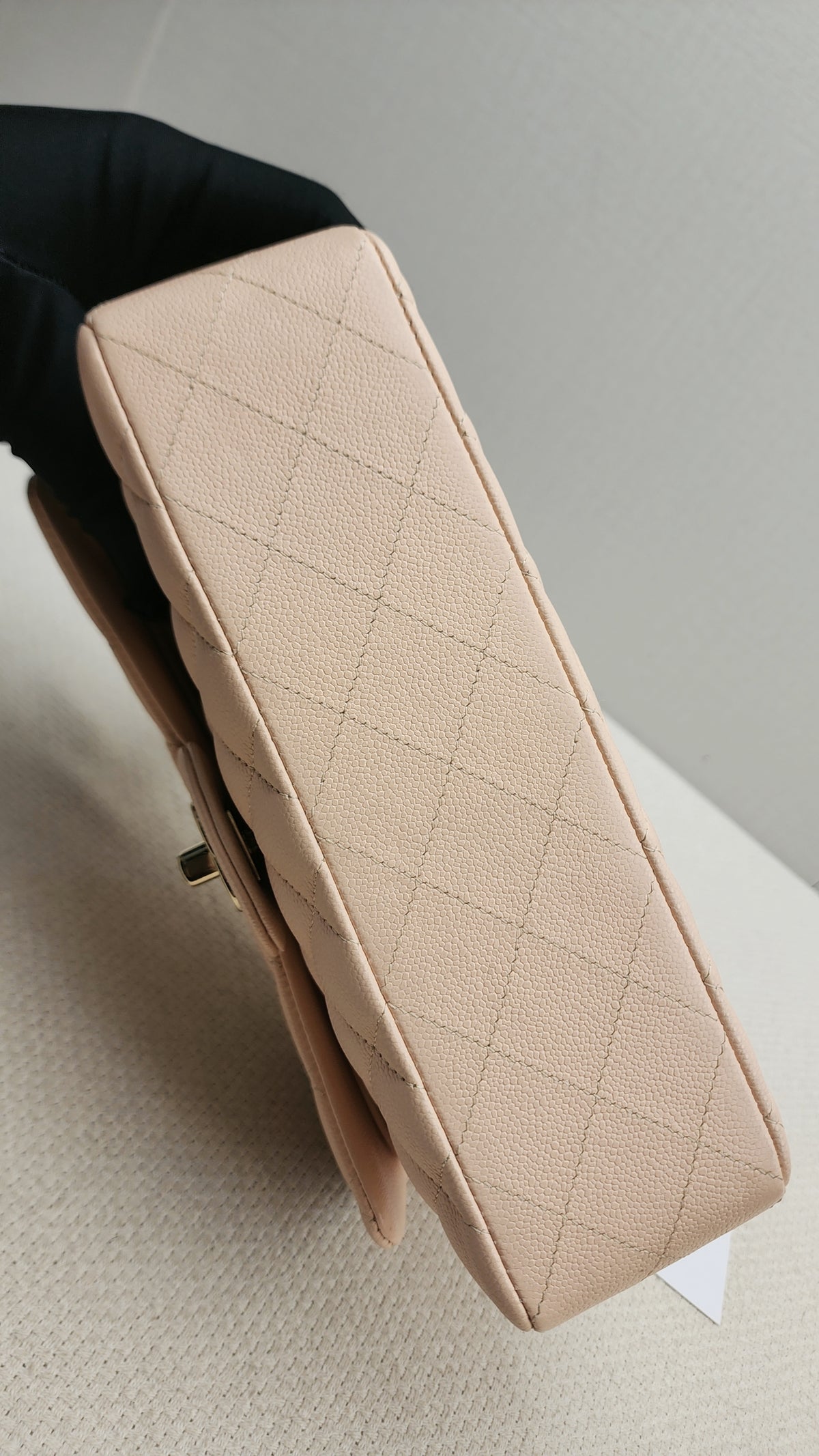 Chanel Peach Nude Caviar Small CF (LGHW)