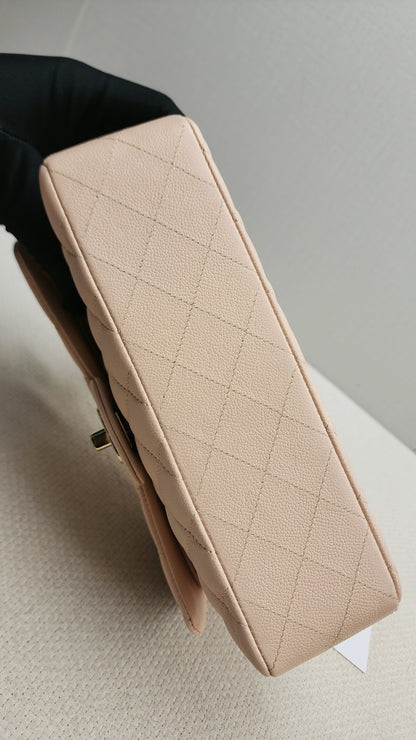Chanel Peach Nude Caviar Small CF (LGHW)