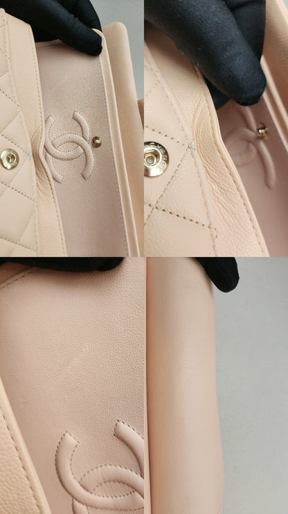 Chanel Peach Nude Caviar Small CF (LGHW)
