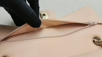 Chanel Peach Nude Caviar Small CF (LGHW)