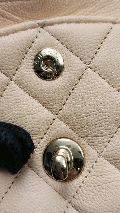 Chanel Peach Nude Caviar Small CF (LGHW)