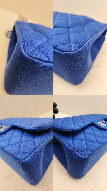 Chanel Classic Flap Jumbo Fabric Electric Blue (SHW)