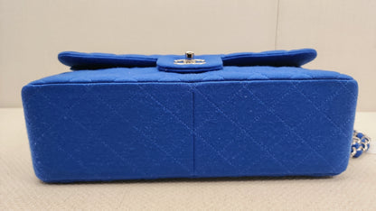 Chanel Classic Flap Jumbo Fabric Electric Blue (SHW)