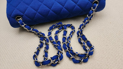 Chanel Classic Flap Jumbo Fabric Electric Blue (SHW)