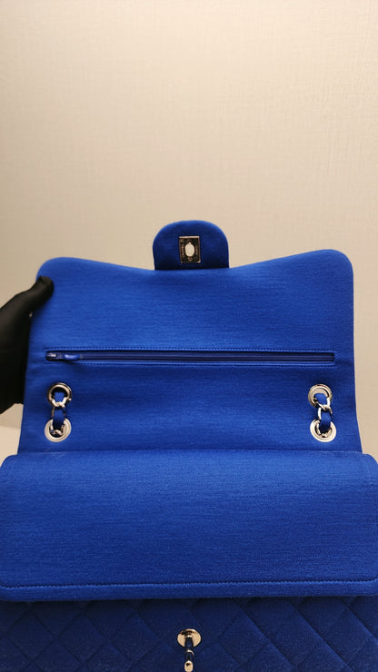 Chanel Classic Flap Jumbo Fabric Electric Blue (SHW)