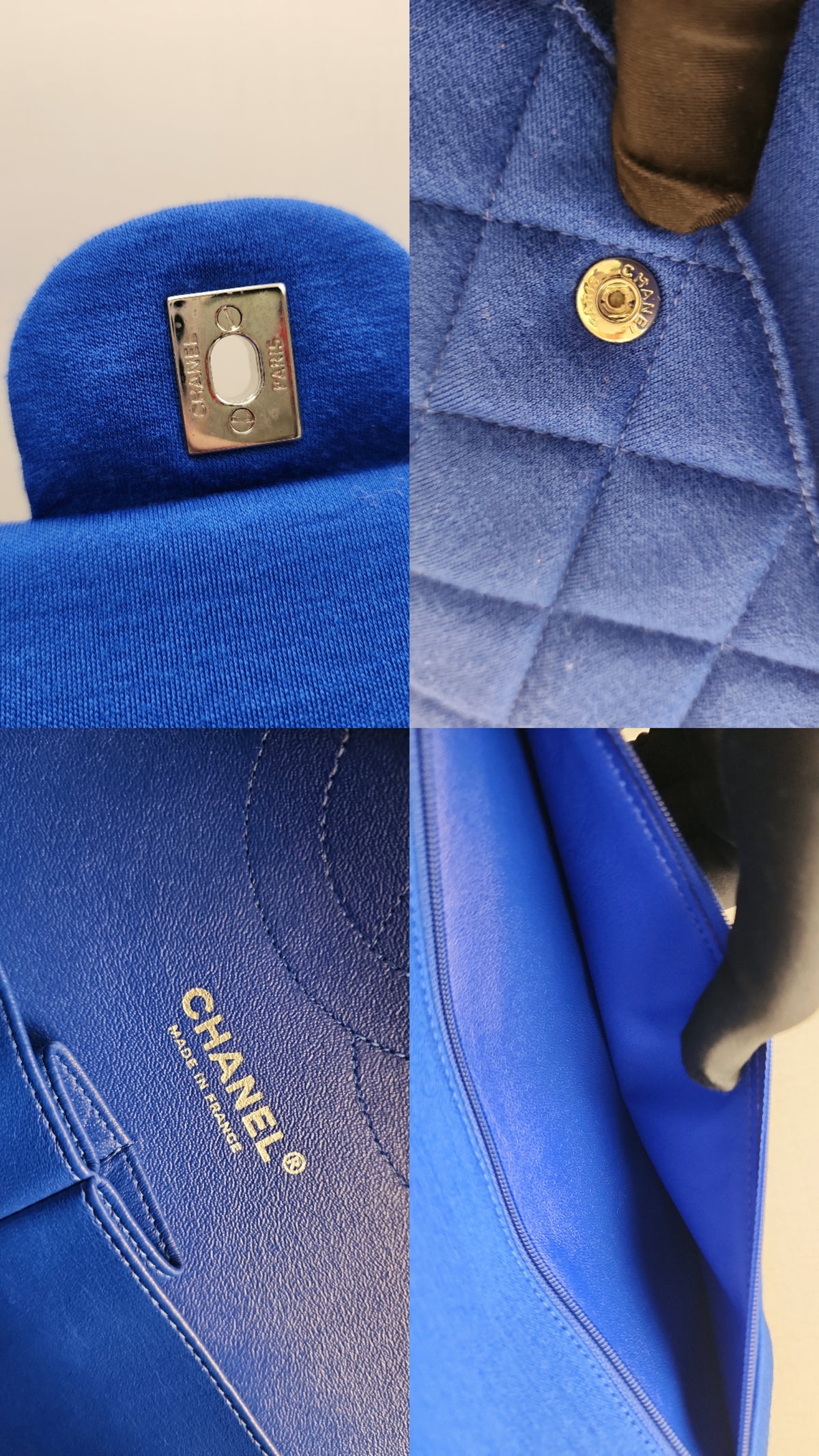 Chanel Classic Flap Jumbo Fabric Electric Blue (SHW)