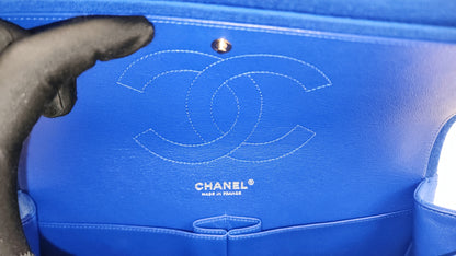 Chanel Classic Flap Jumbo Fabric Electric Blue (SHW)