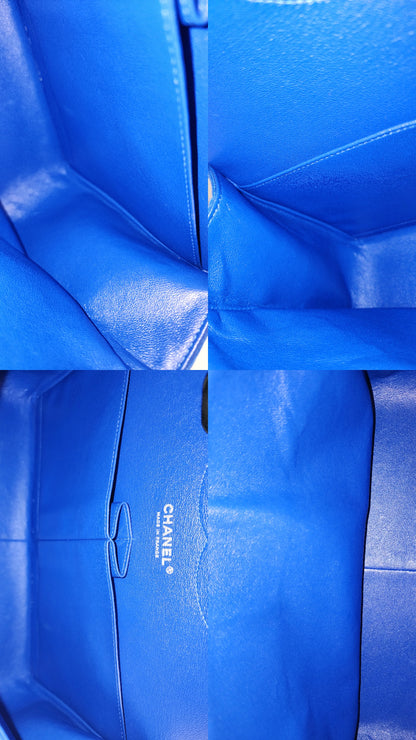 Chanel Classic Flap Jumbo Fabric Electric Blue (SHW)