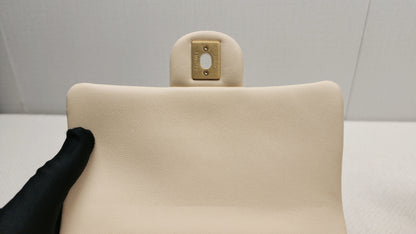 Chanel Beige Lambskin 25C Enamel Top Handle Flap Bag (GHW)