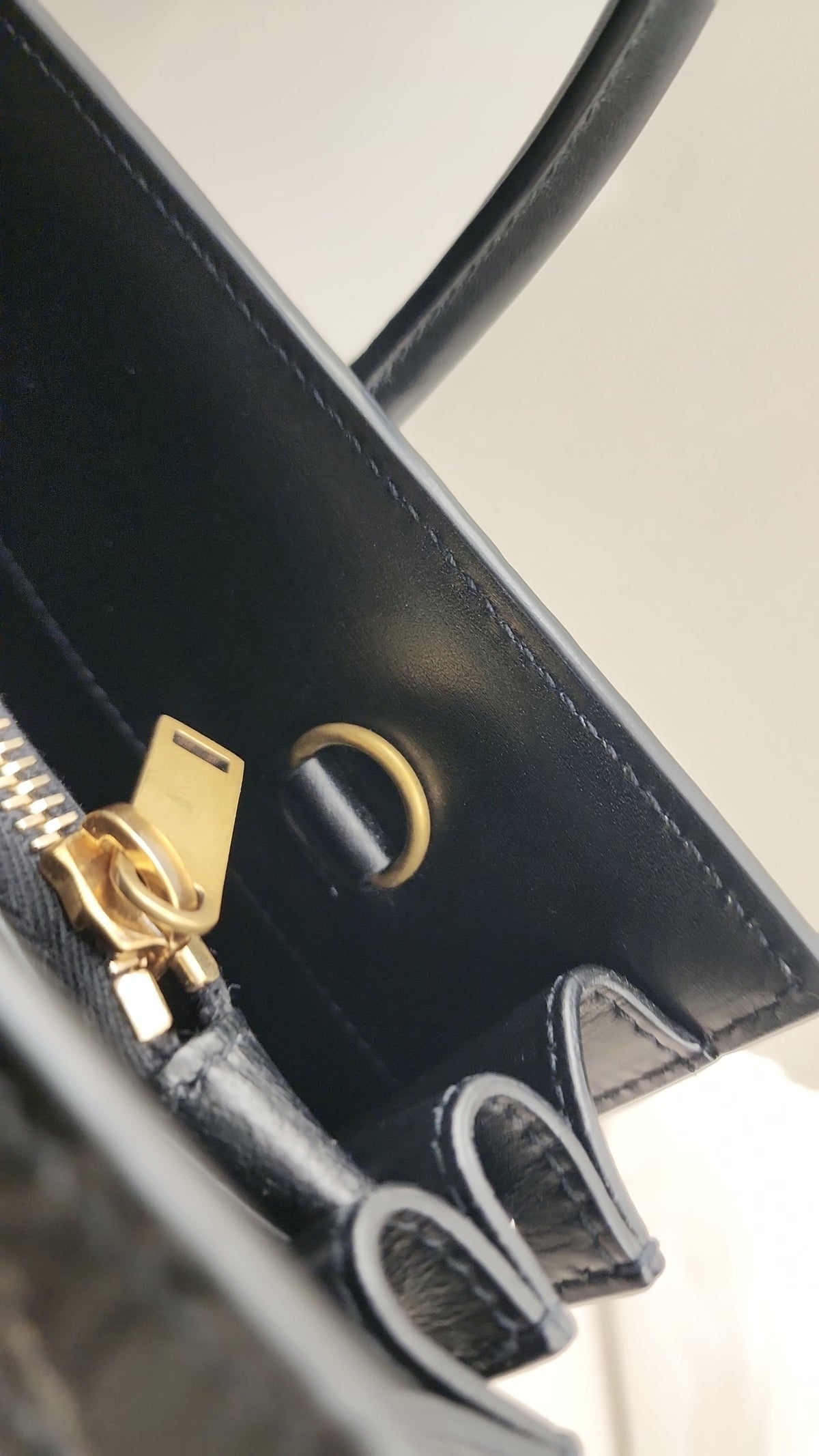 YSL Black Calfskin Sac De Jour Baby with Croc Trim