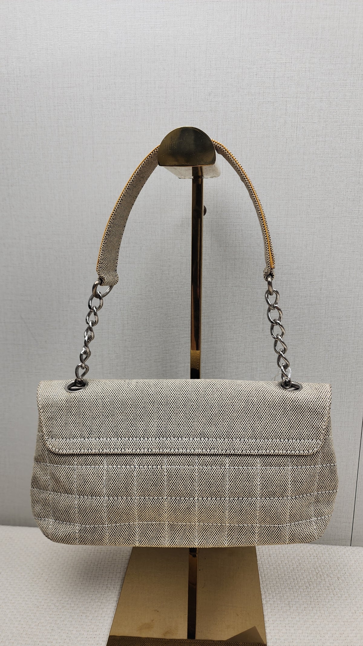 Chanel Grey Canvas Camellia No.5 Shoulder Bag