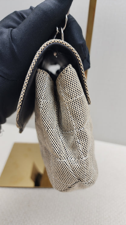 Chanel Grey Canvas Camellia No.5 Shoulder Bag