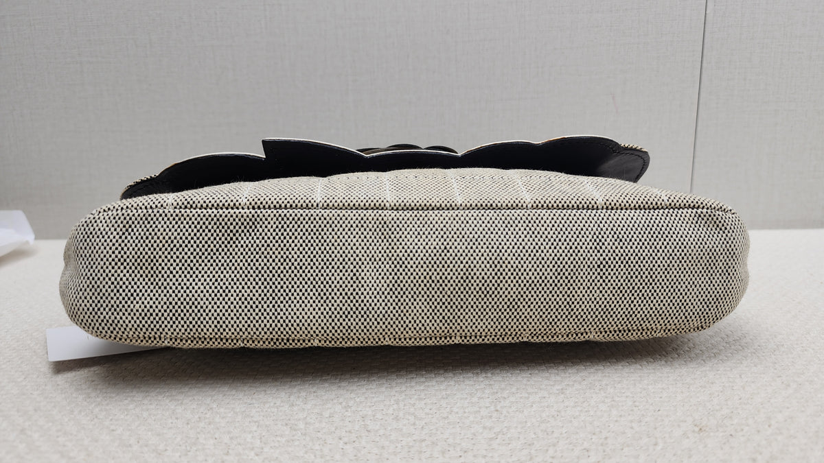 Chanel Grey Canvas Camellia No.5 Shoulder Bag