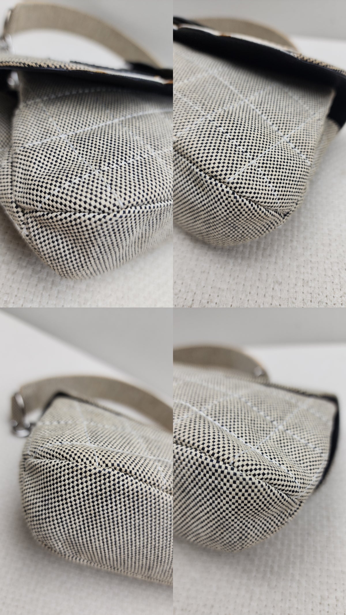 Chanel Grey Canvas Camellia No.5 Shoulder Bag