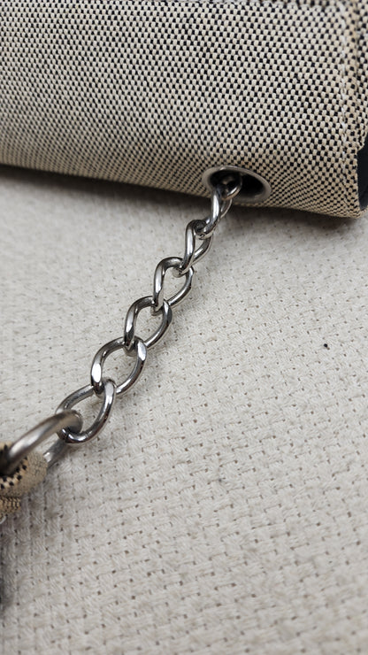 Chanel Grey Canvas Camellia No.5 Shoulder Bag