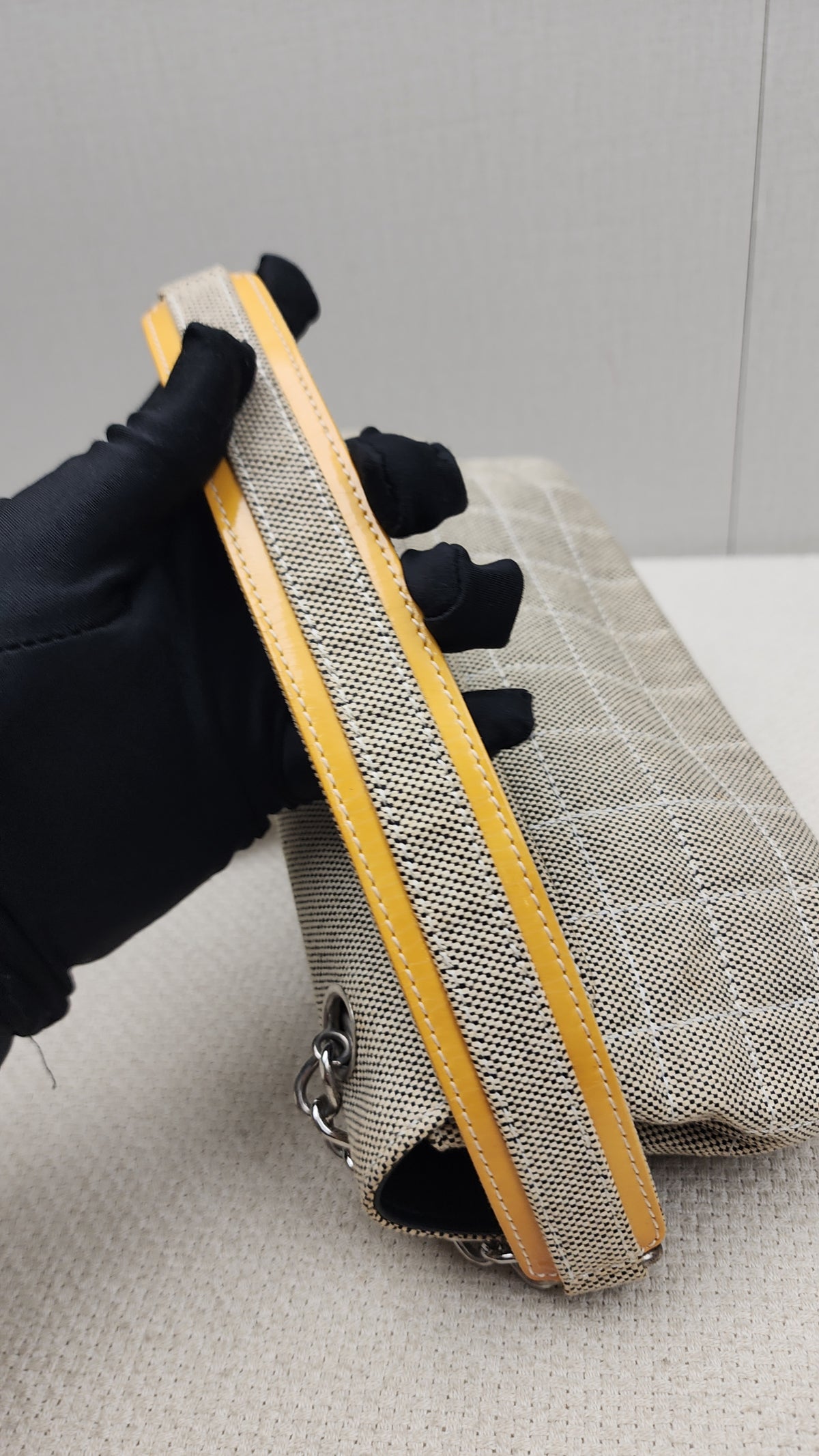Chanel Grey Canvas Camellia No.5 Shoulder Bag