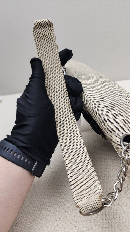 Chanel Grey Canvas Camellia No.5 Shoulder Bag