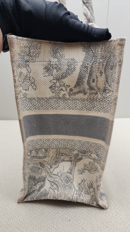 Dior Grey Toile de Jouy Medium Book Tote