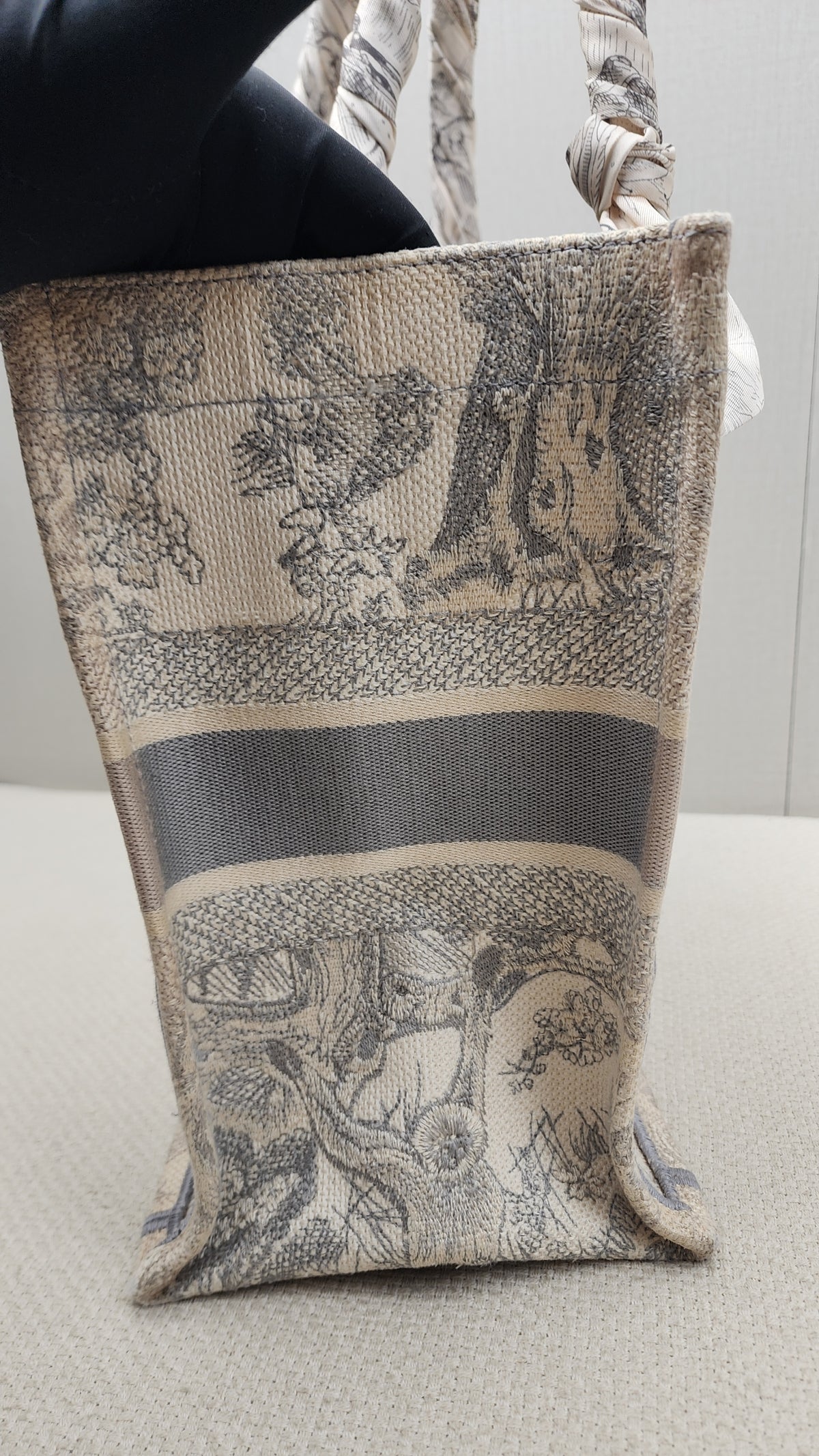 Dior Grey Toile de Jouy Medium Book Tote