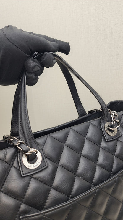 Chanel Black Calfskin Easy Shopping Tote