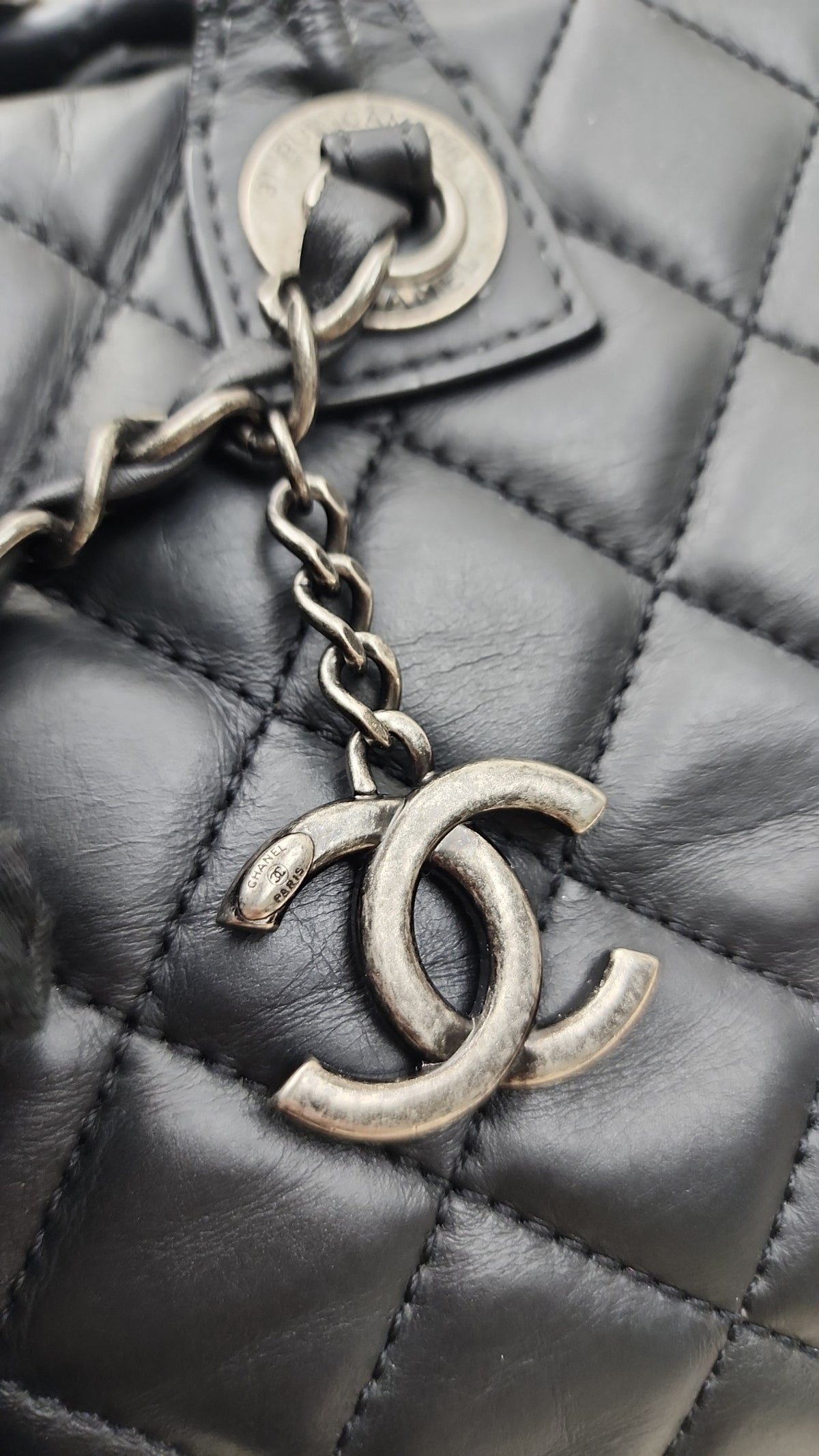 Chanel Black Calfskin Easy Shopping Tote