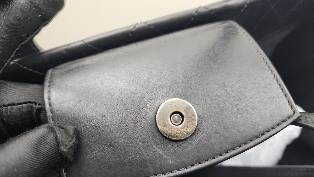 Chanel Black Calfskin Easy Shopping Tote