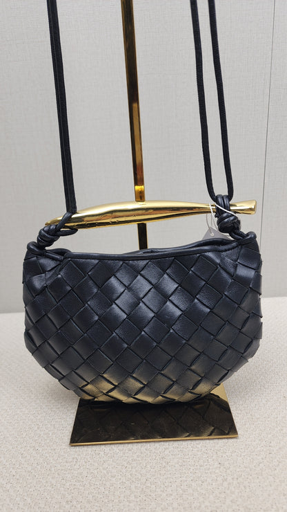 Bottega Veneta Black Intrecciato Baby Sardine (GHW)