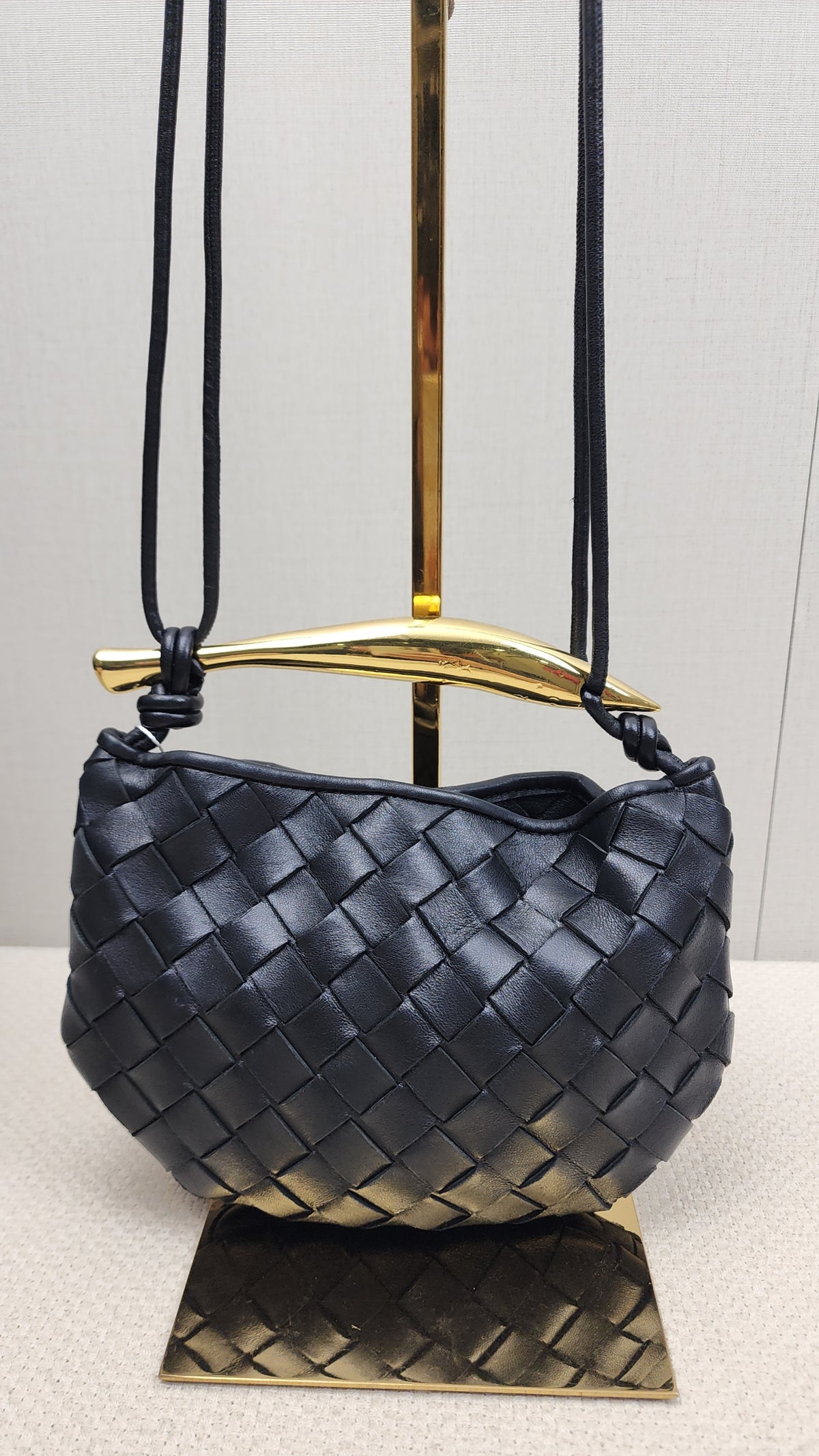 Bottega Veneta Black Intrecciato Baby Sardine (GHW)