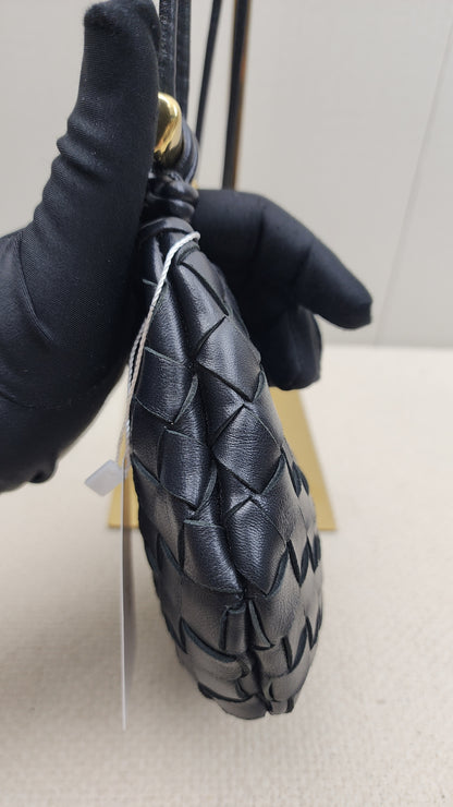 Bottega Veneta Black Intrecciato Baby Sardine (GHW)