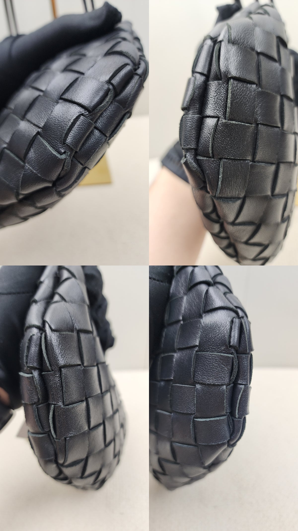 Bottega Veneta Black Intrecciato Baby Sardine (GHW)