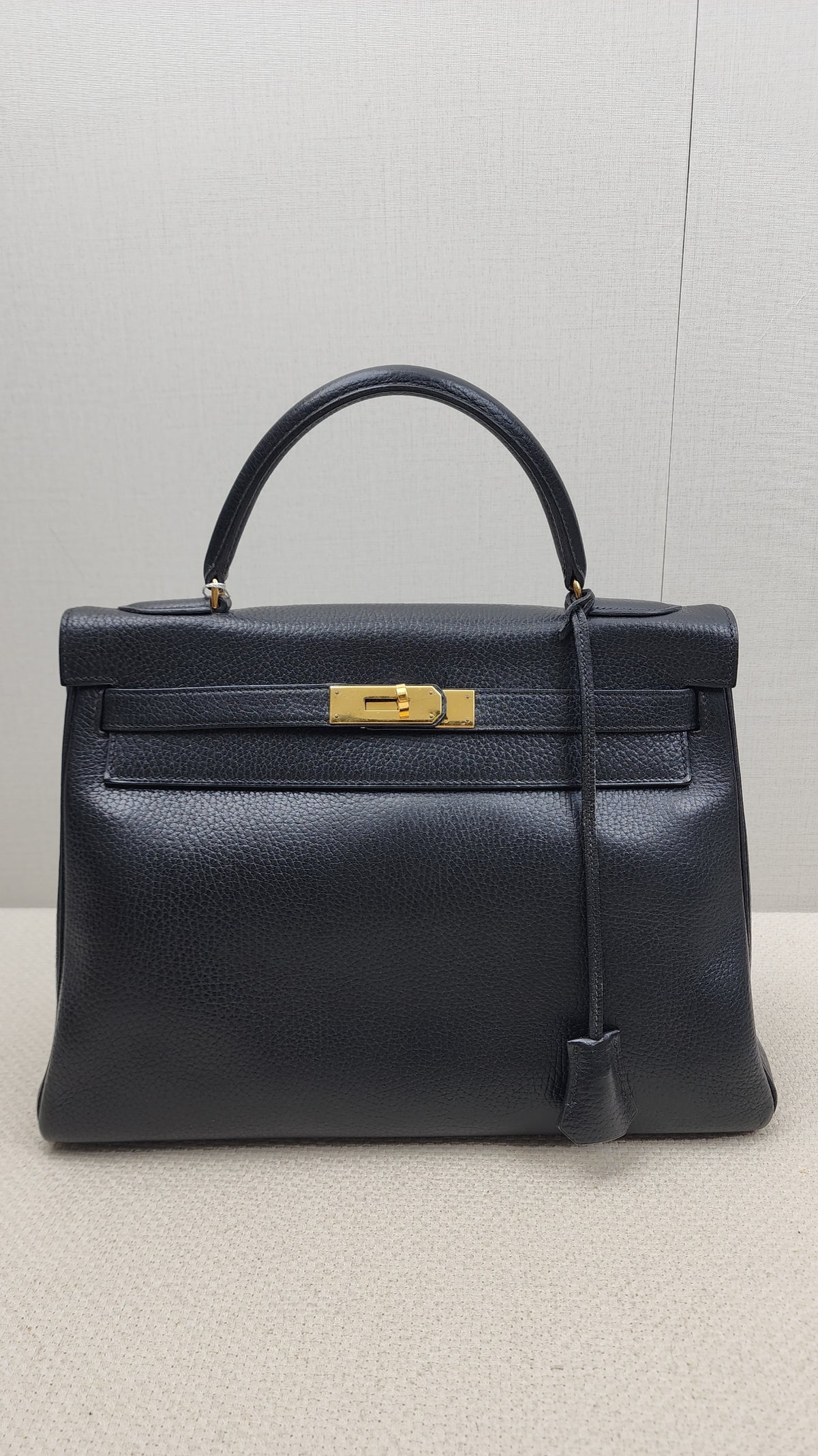 Hermes Black Ardennes Leather Kelly 32 (GHW)