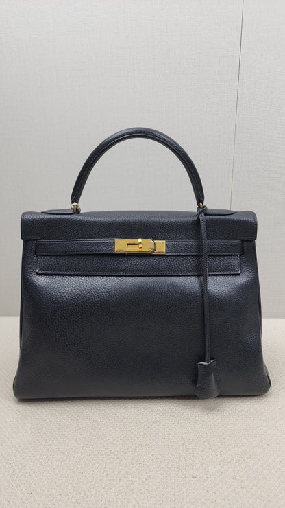 Hermes Black Ardennes Leather Kelly 32 (GHW)