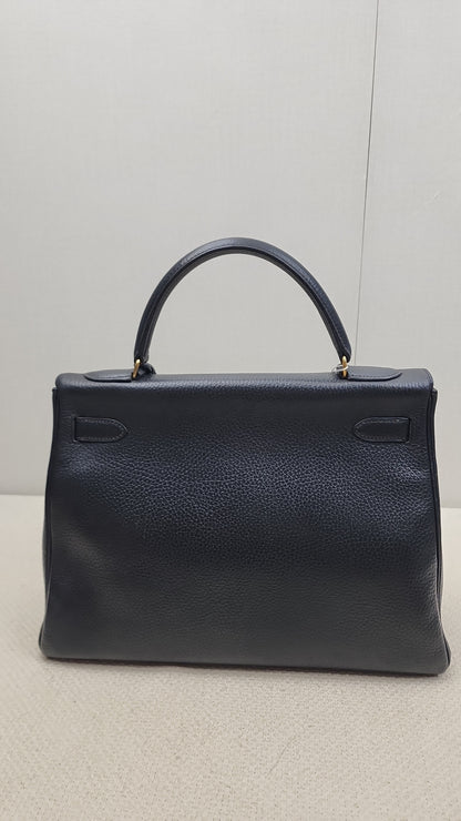 Hermes Black Ardennes Leather Kelly 32 (GHW)