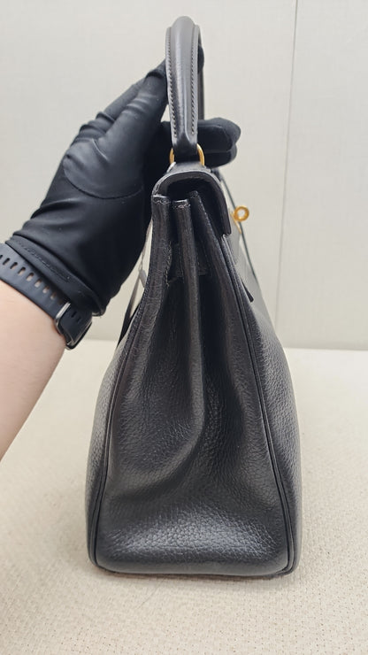 Hermes Black Ardennes Leather Kelly 32 (GHW)