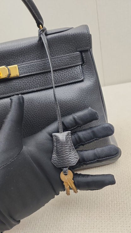 Hermes Black Ardennes Leather Kelly 32 (GHW)