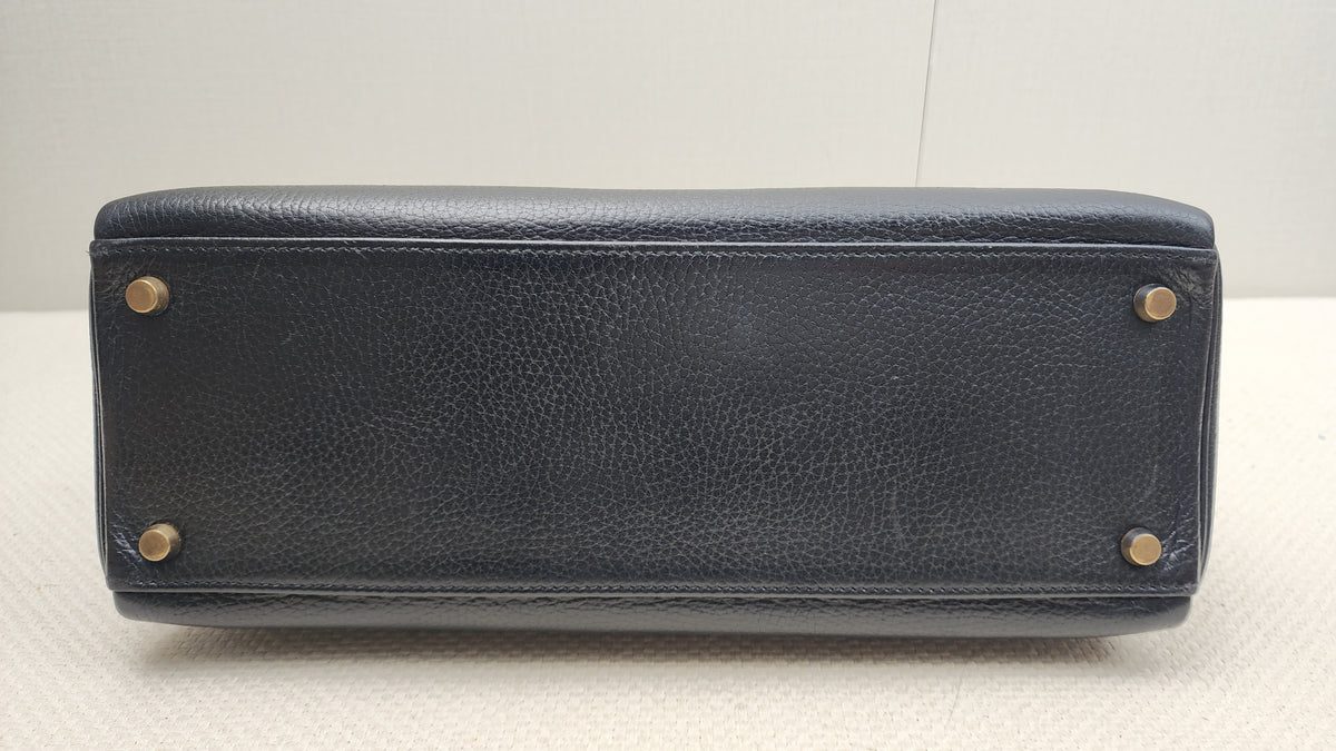 Hermes Black Ardennes Leather Kelly 32 (GHW)